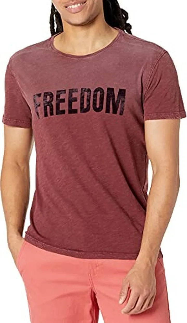 John Varvatos mens Crew Tee - Freedom T Shirt