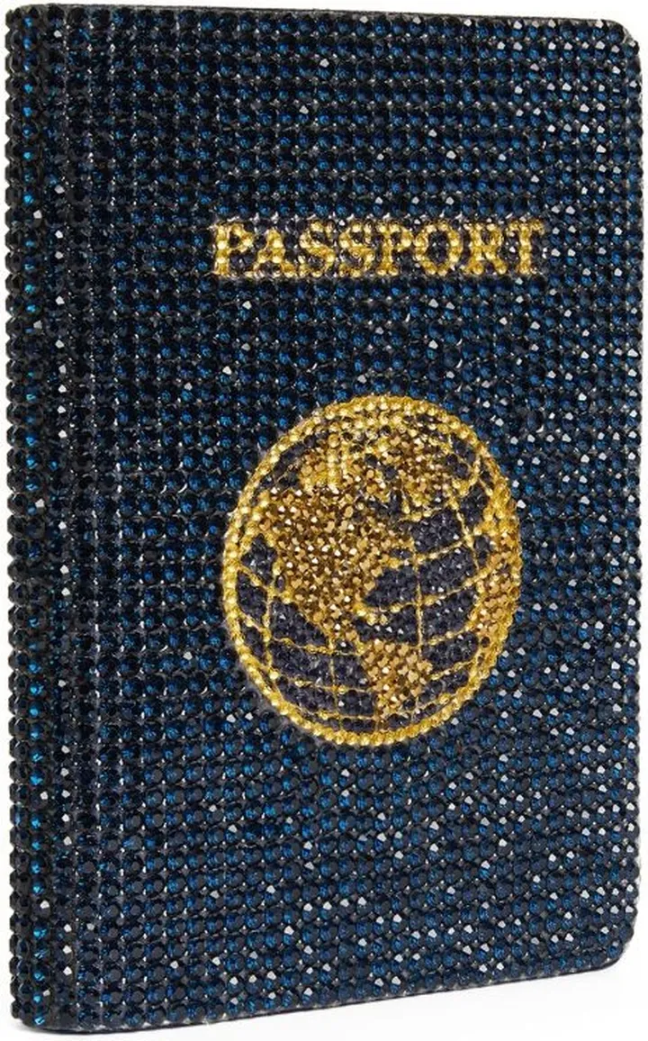 Judith Leiber Embellished Leather Passport Holder