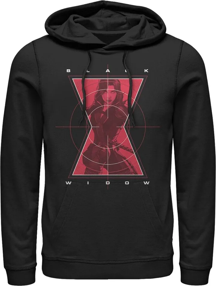 Men's Marvel Black Widow Hero Target Pull Over Hoodie - Black - 3X Large