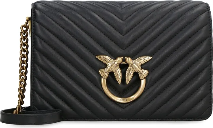 Love Click Classic Leather Bag Pinko