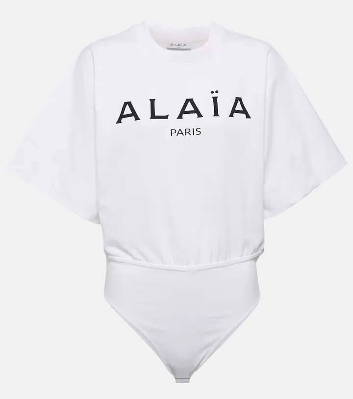 Logo cotton jersey bodysuit