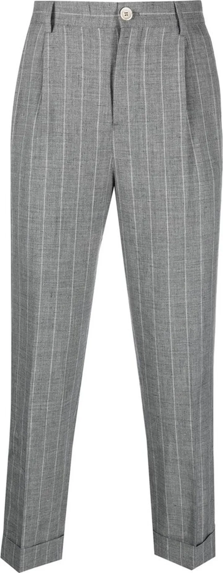 Pinstripe Straight-Leg Trousers