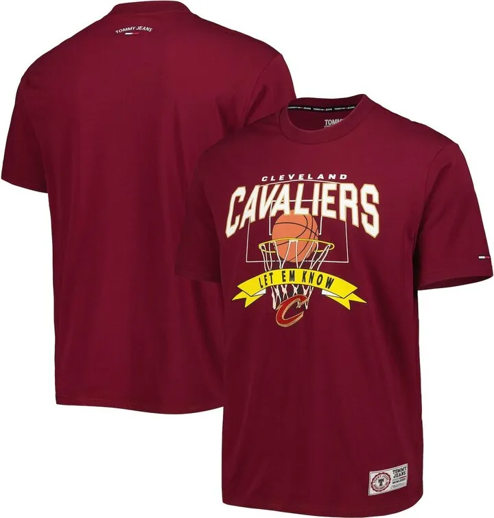 Men's Tommy Jeans Wine Cleveland Cavaliers Tim Backboard T-shirt
