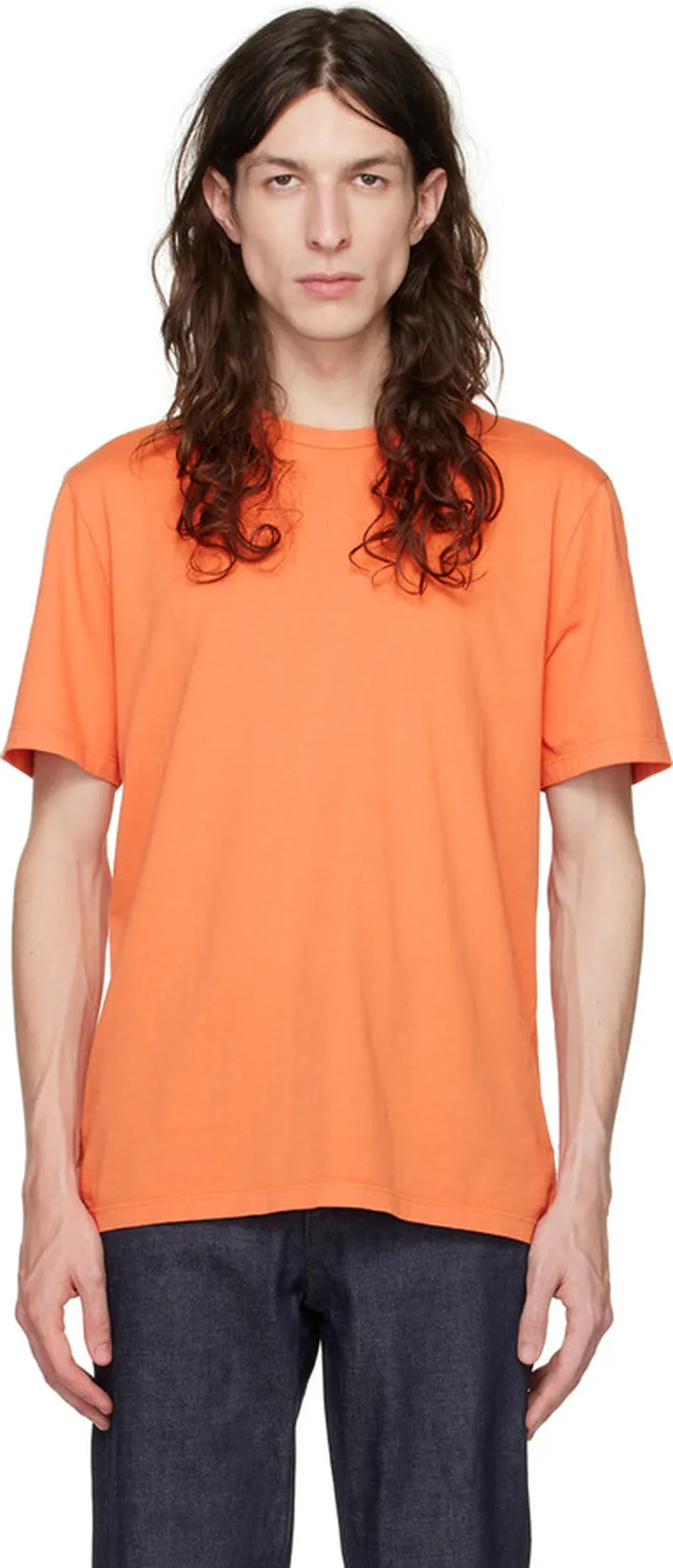 Vince Orange Garment-Dyed T-Shirt