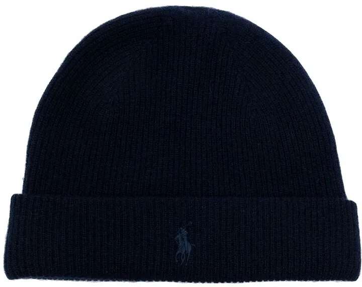 Polo logo-embroidered ribbed beanie hat