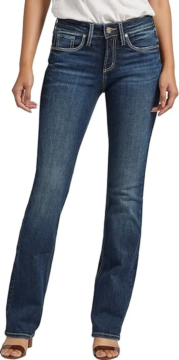 Silver Jeans Co. Suki Mid-Rise Slim Bootcut Jeans L93616EKC385 (Indigo) Women's Jeans
