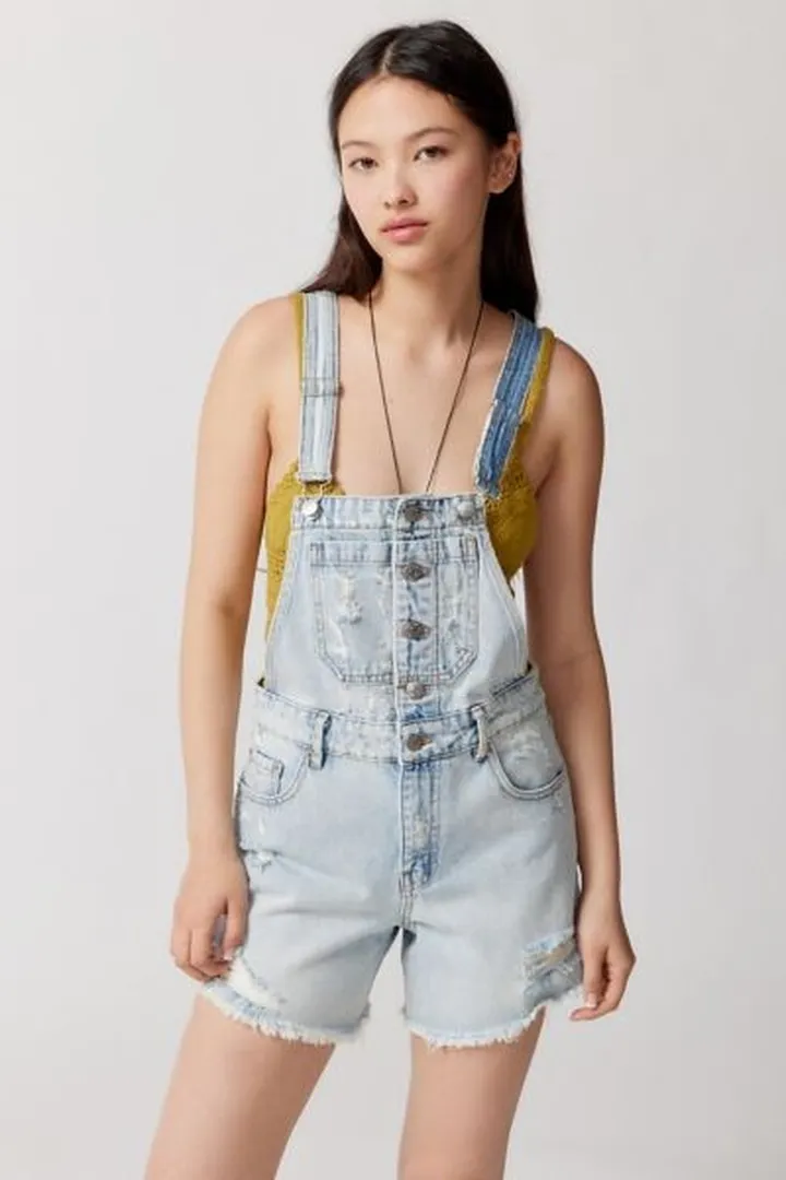 BDG Denim Distressed Shortall Overall