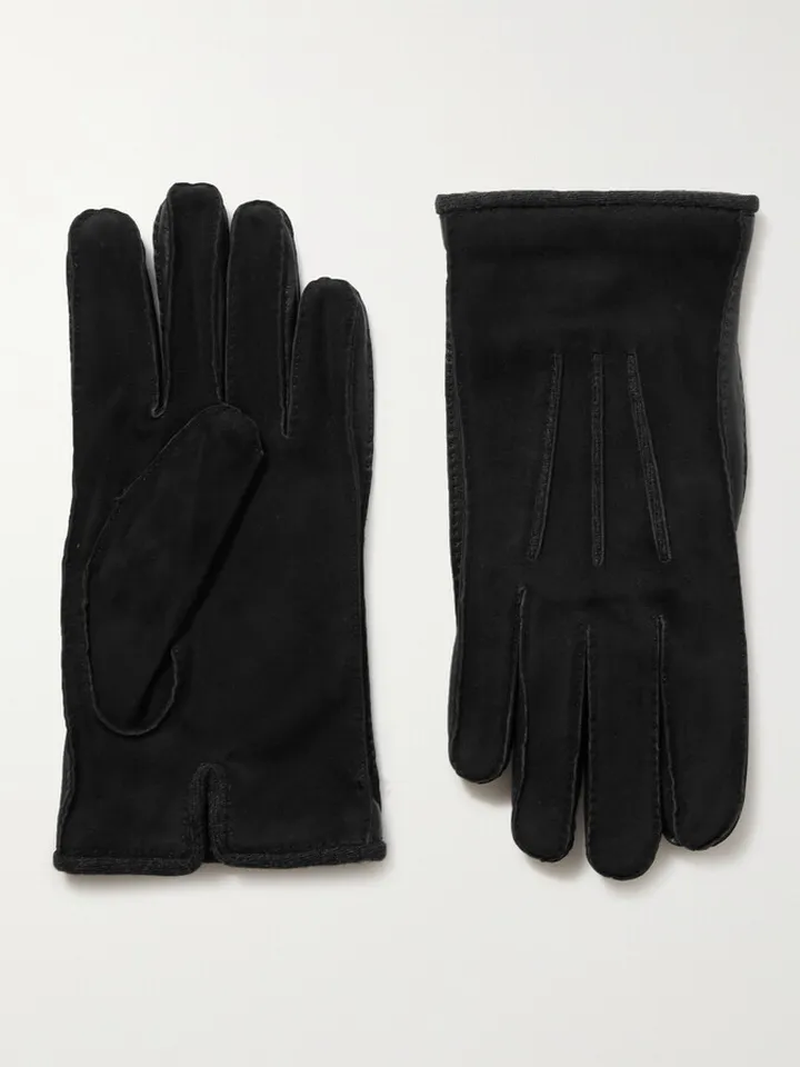 Damon Baby Cashmere-Lined Suede Gloves