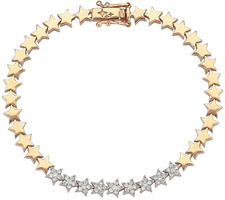 14k Rose Gold Diamond-Star Bracelet