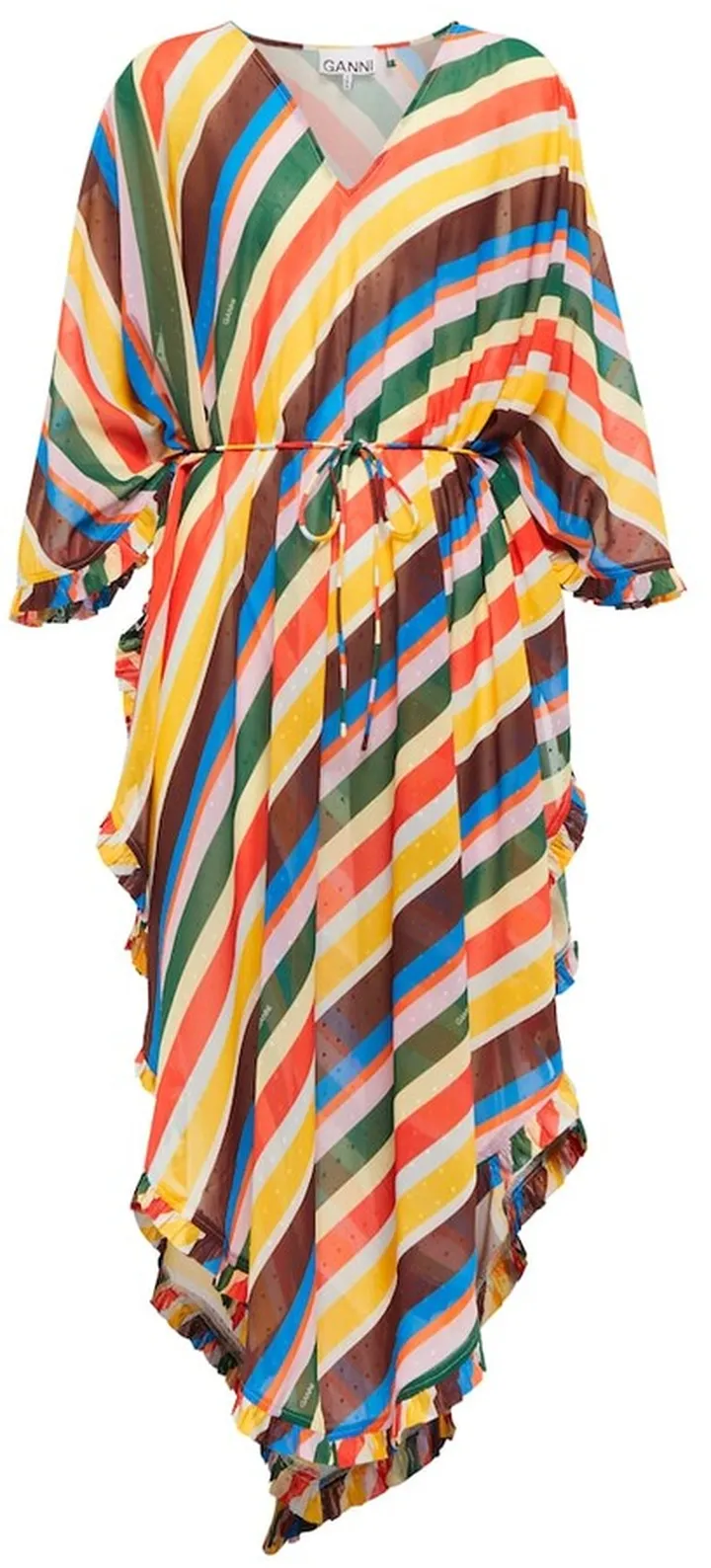 Striped chiffon maxi dress