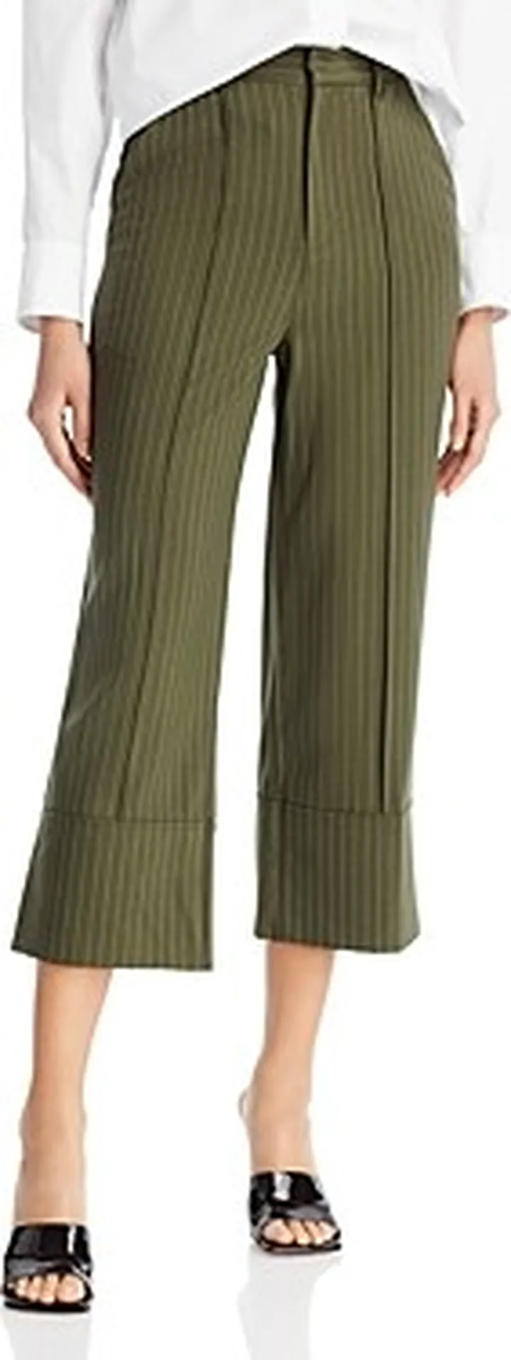Aqua Pinstripe Twill Cropped Pants - 100% Exclusive