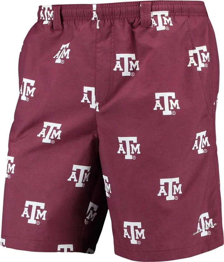 Men's Columbia Pfg Maroon Texas A & M Aggies Backcast Ii 8" Omni-Shade Hybrid Shorts
