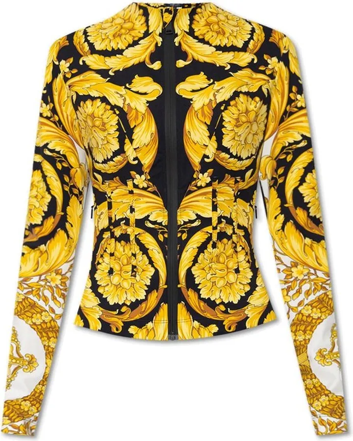 Versace Baroque Pattern Zip-Up Track Jacket