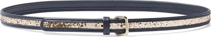 Glittered leather belt