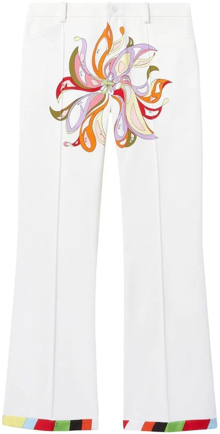 Dalia-print flared cropped trousers