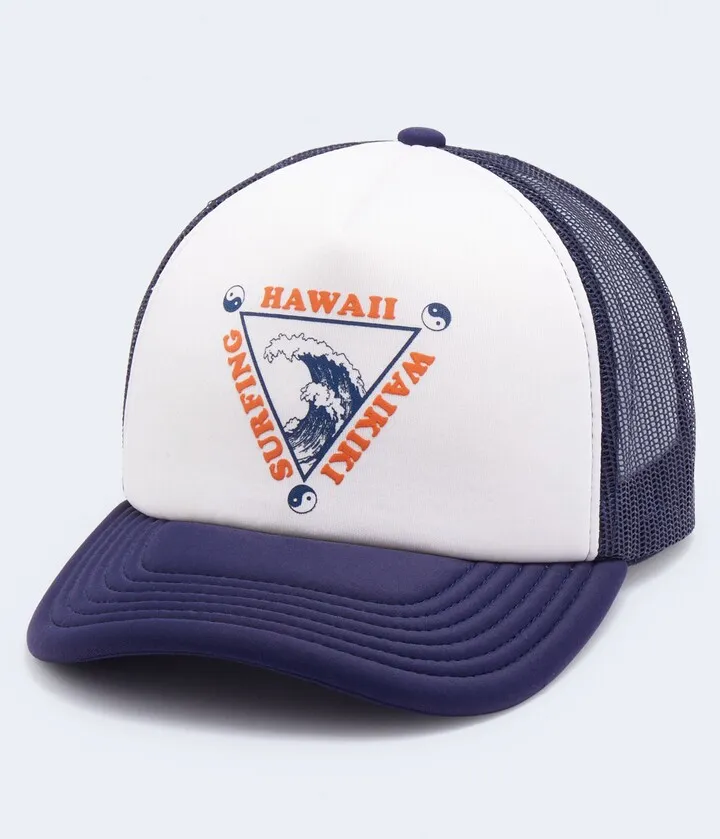 Aeropostale Men's Hawaii Surfing Adjustable Trucker Hat