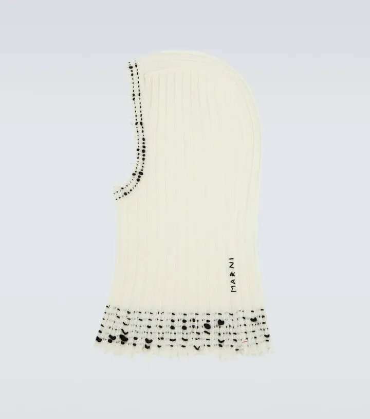 Ribbed knit wool ski mask
