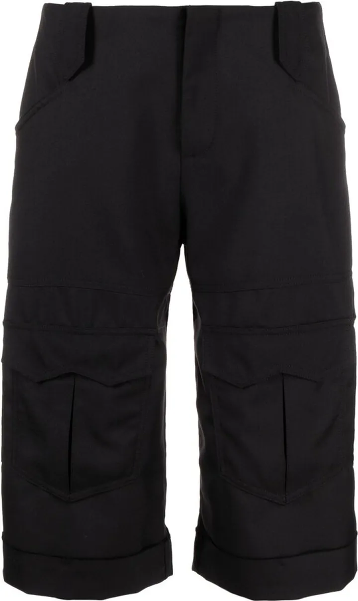 Black Knee-Length Cargo Shorts