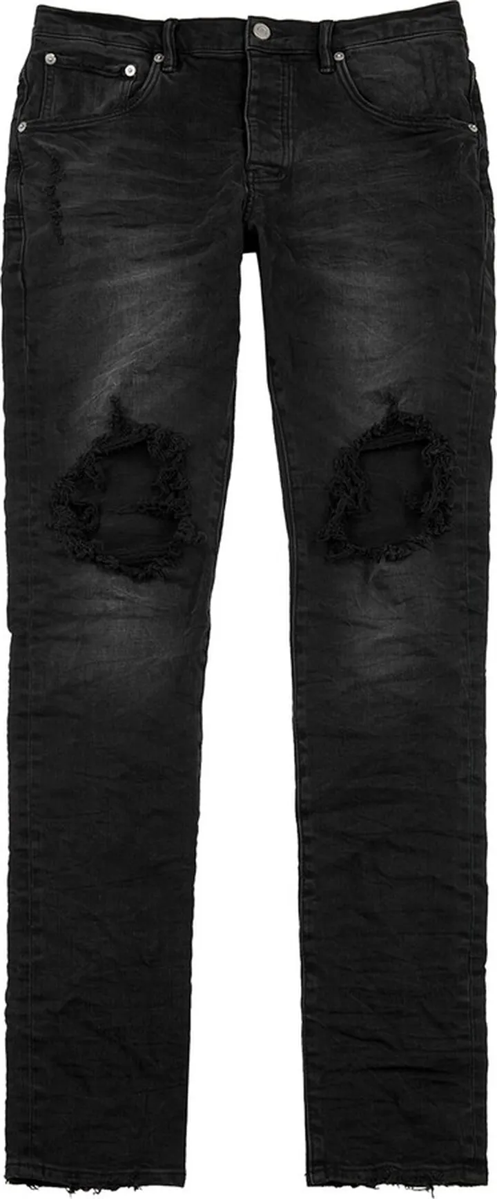 Purple Distressed Slim-leg Jeans