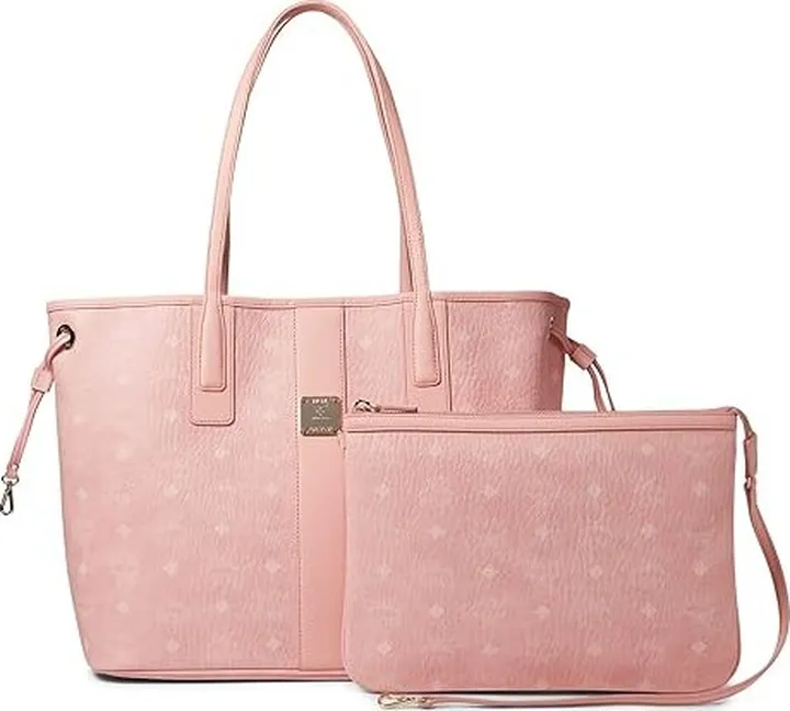 MCM Liz Vi Shopper Medium (Blossom Pink Visetos) Handbags