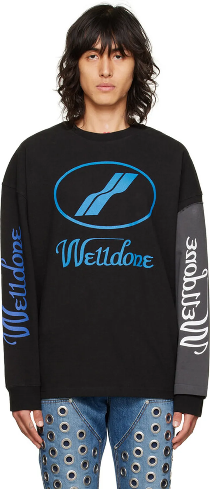 We11done Black Remake Long Sleeve T-Shirt