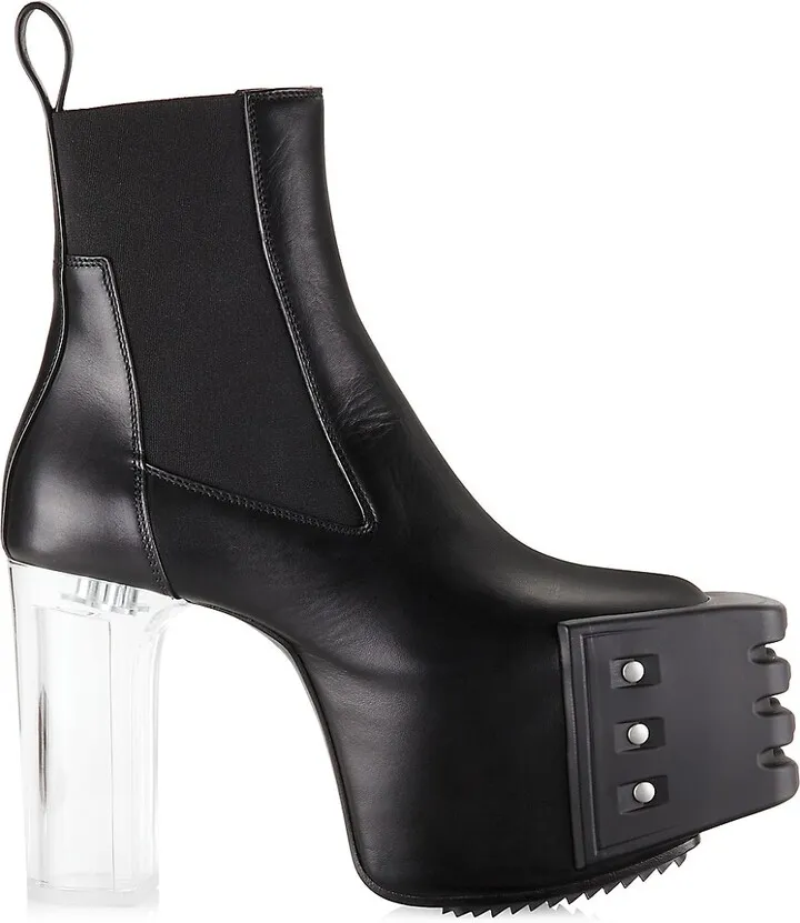 Beatle Leather Platform Ankle Boots