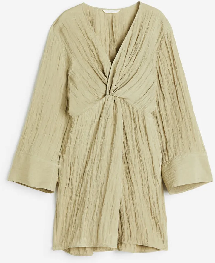 Textured-weave Knot-detail Dress