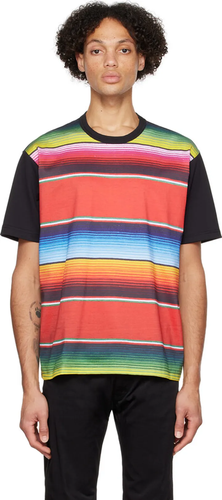 Junya Watanabe Black Striped T-Shirt