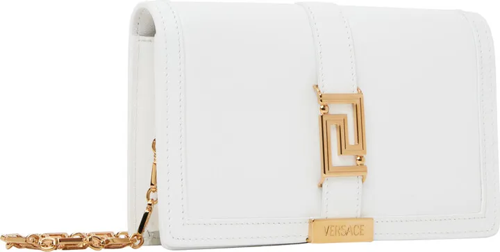 Versace White Greca Godess Clutch