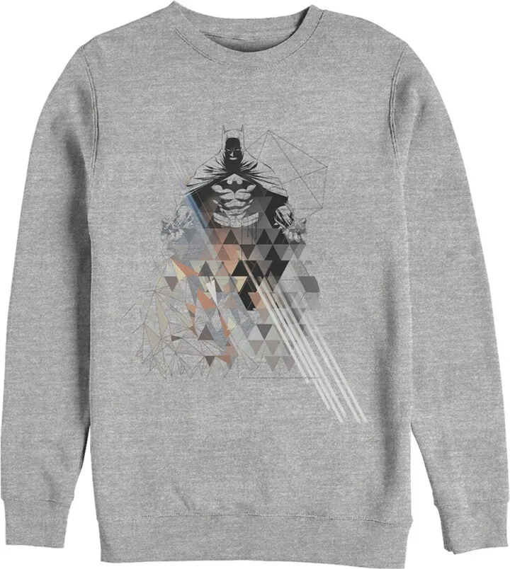 Men's Batman Shadow Figure Geometric Sweatshirt - Athletic Heather - 2X Large