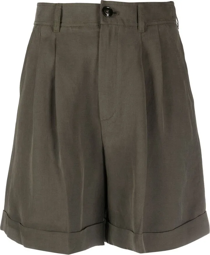 Pleated Turn-Up Shorts
