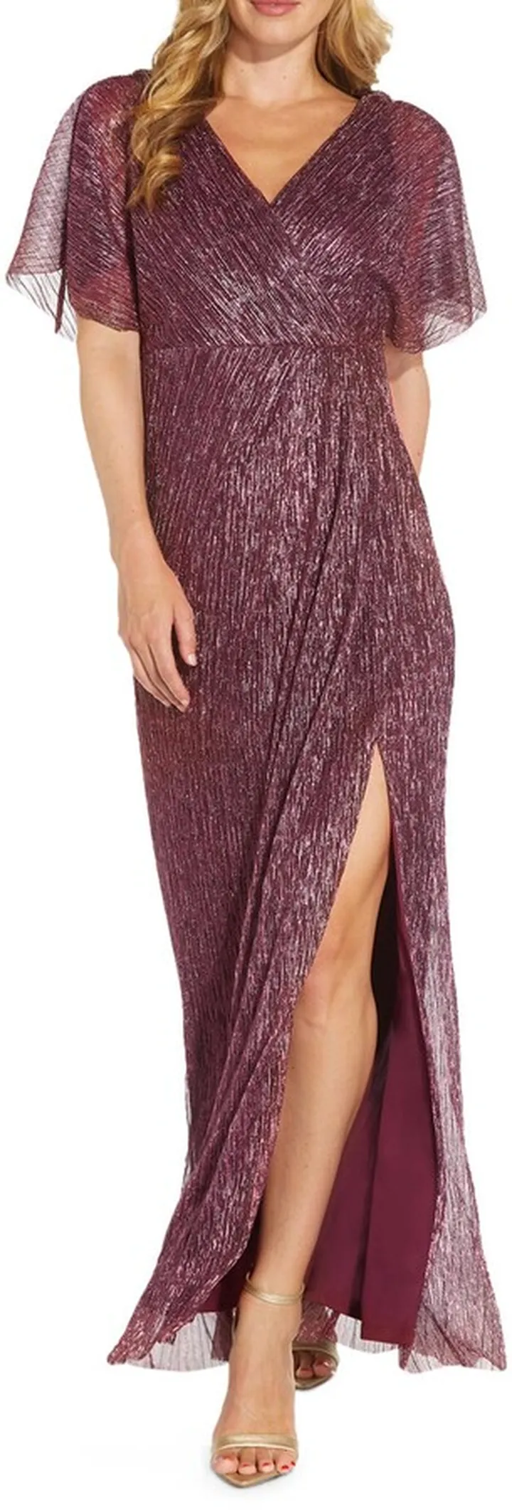 Metallic Blouson Gown