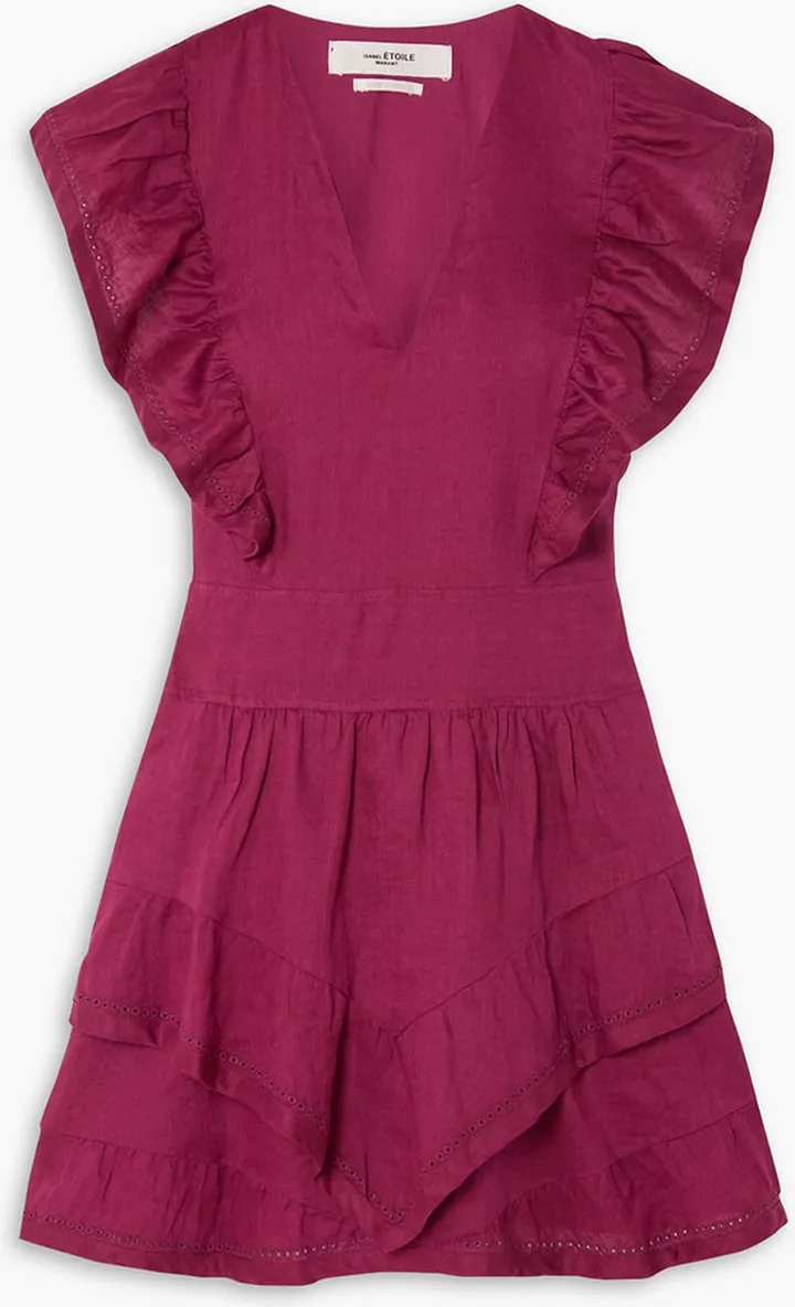 Audreyo ruffled broderie anglaise cotton mini dress