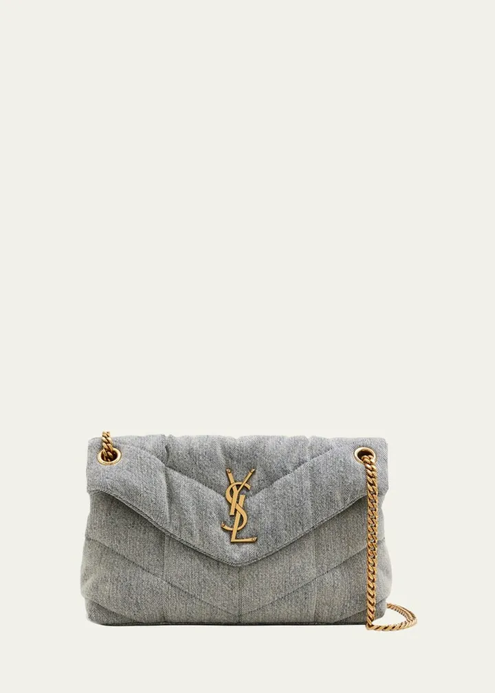 Puffer Small Quilt Denim Shoulder Bag