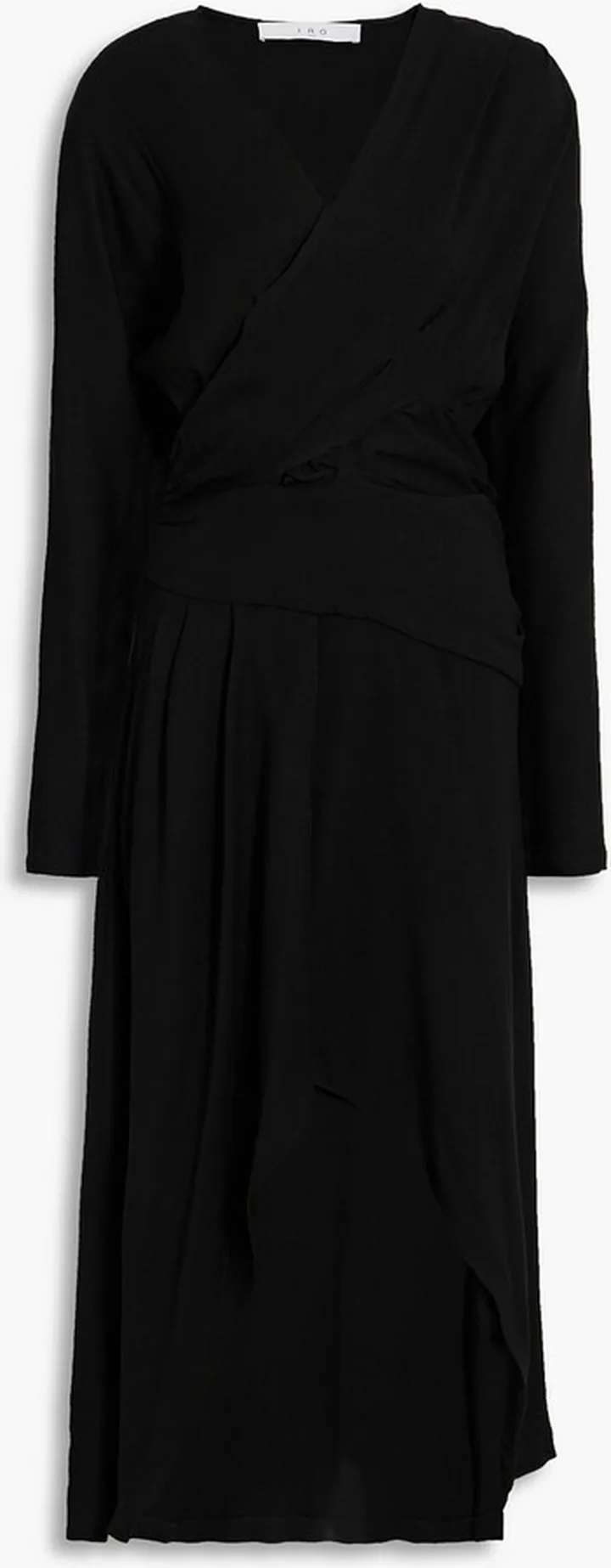 Elmas asymmetric wrap-effect crepe dress
