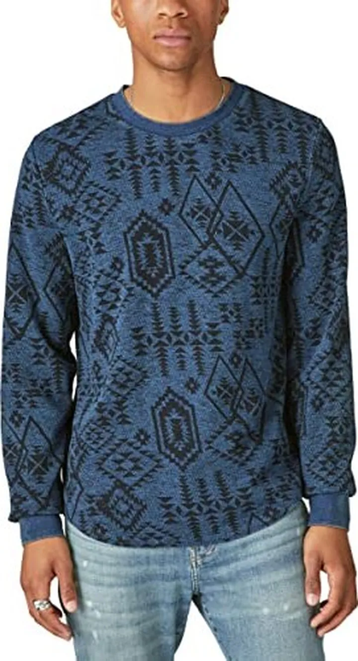 Lucky Brand Men's Printed Crew Neck Thermal
