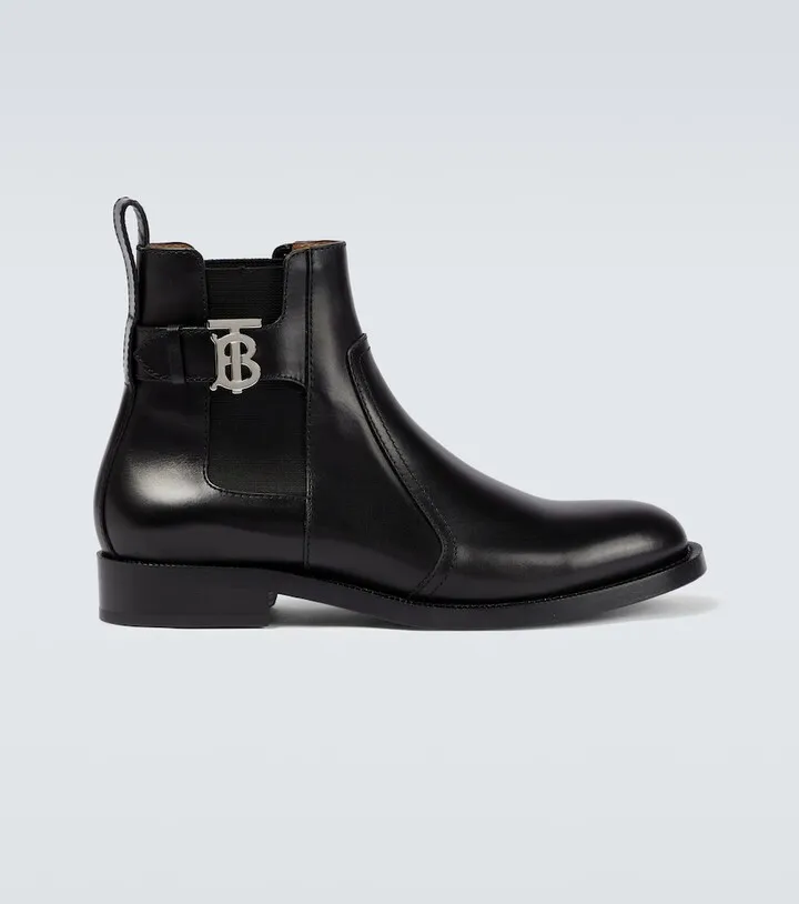 Monogram leather Chelsea boots