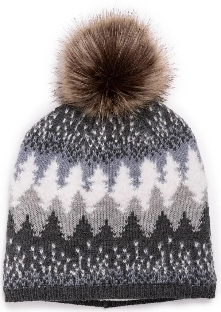 MUK LUKS Vintage Pom Beanie-Poppy OS