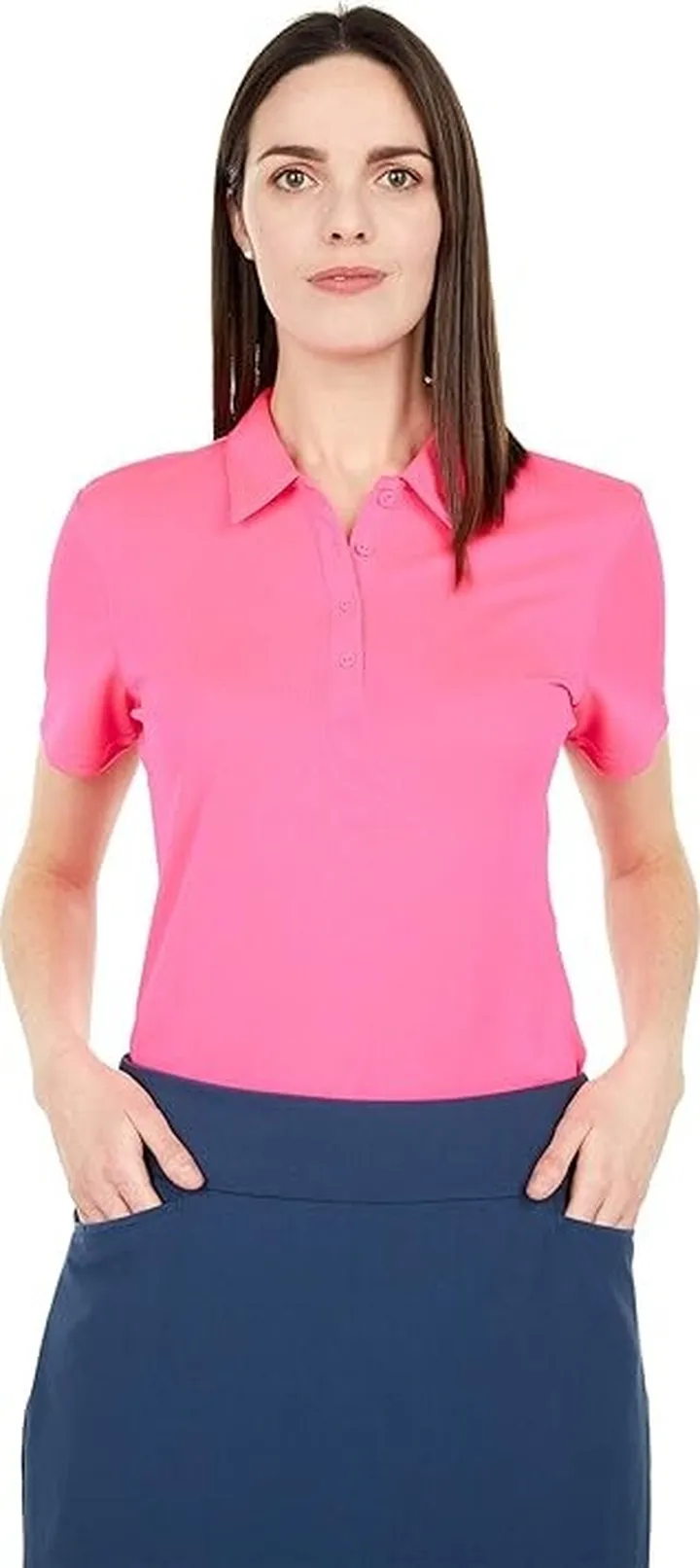 adidas Golf Tournament Primegreen Polo Shirt (Pink) Women's Clothing