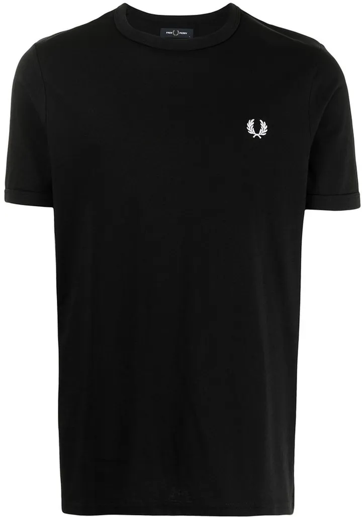 Ringer embroidered logo T-shirt