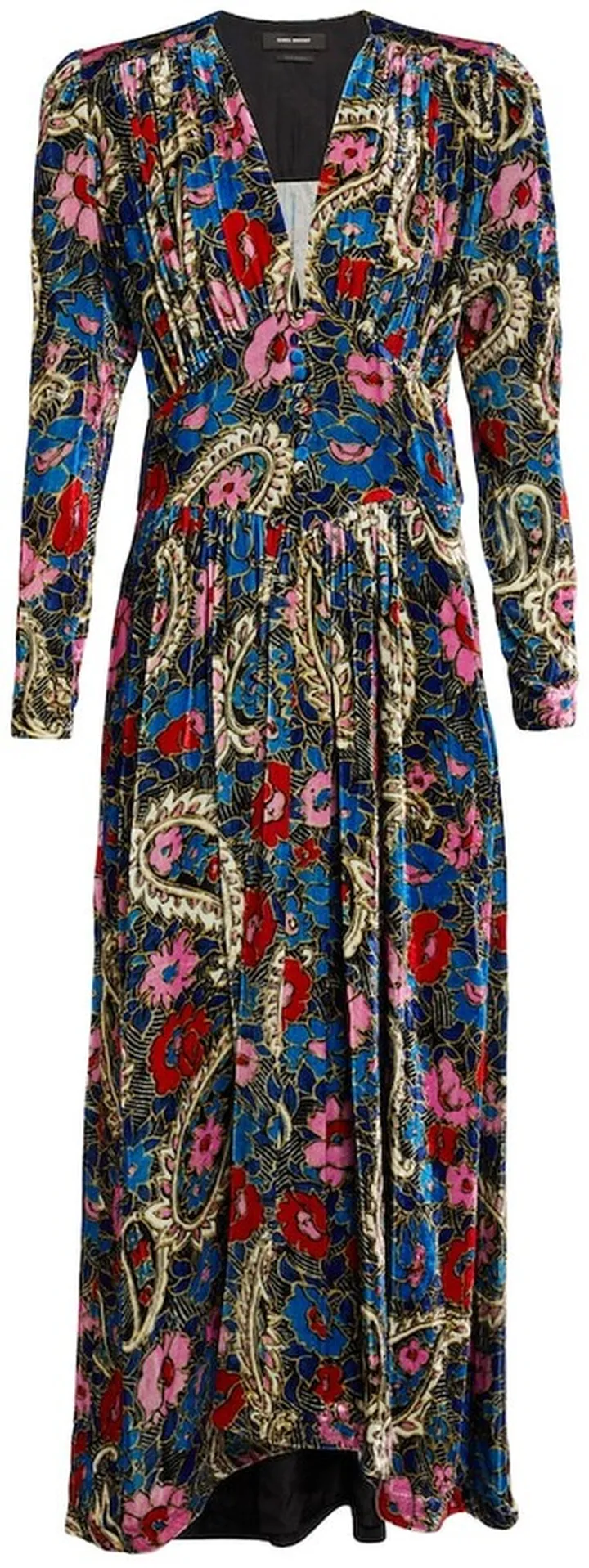Moyranid floral velvet midi dress