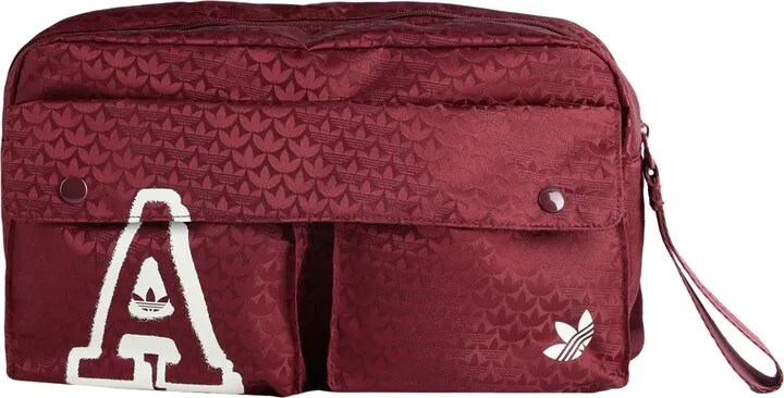Trefoil Jacquard Monogram Oversized Waistbag Bum Bag Burgundy