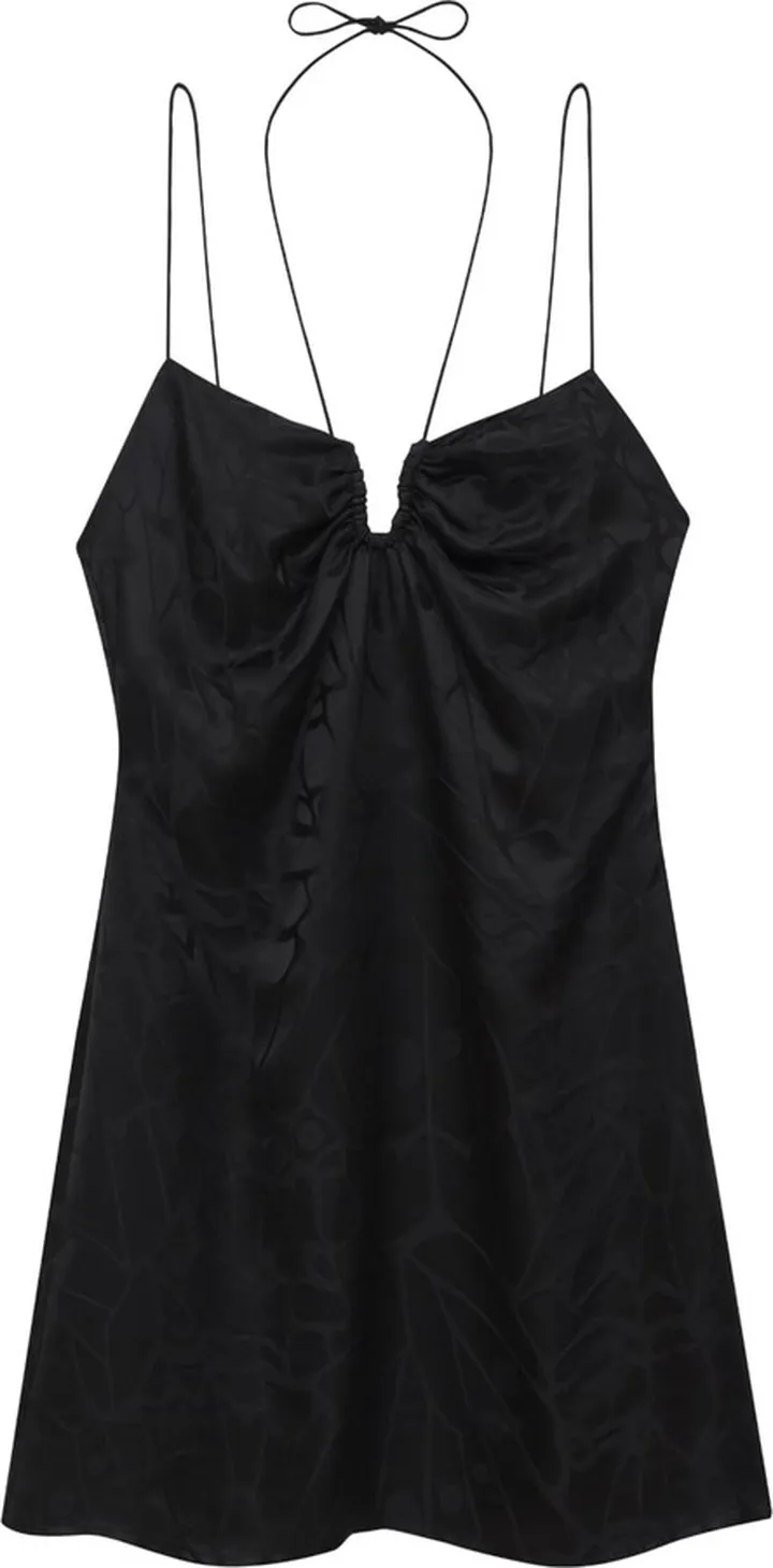 Halterneck Jacquard Slip Dress