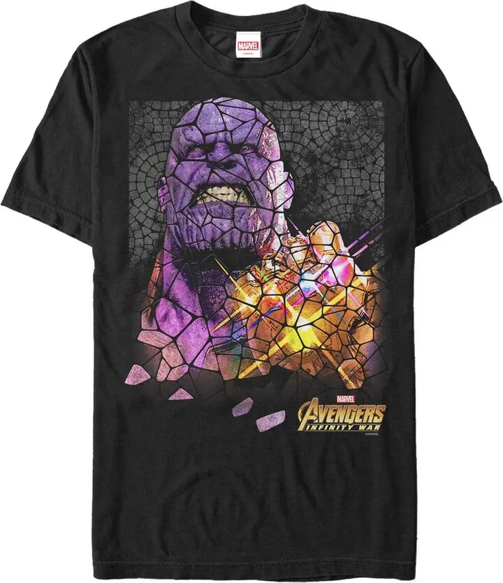 Men's Marvel Avengers: Infinity War Thanos Stained Glass T-Shirt - Black - Medium