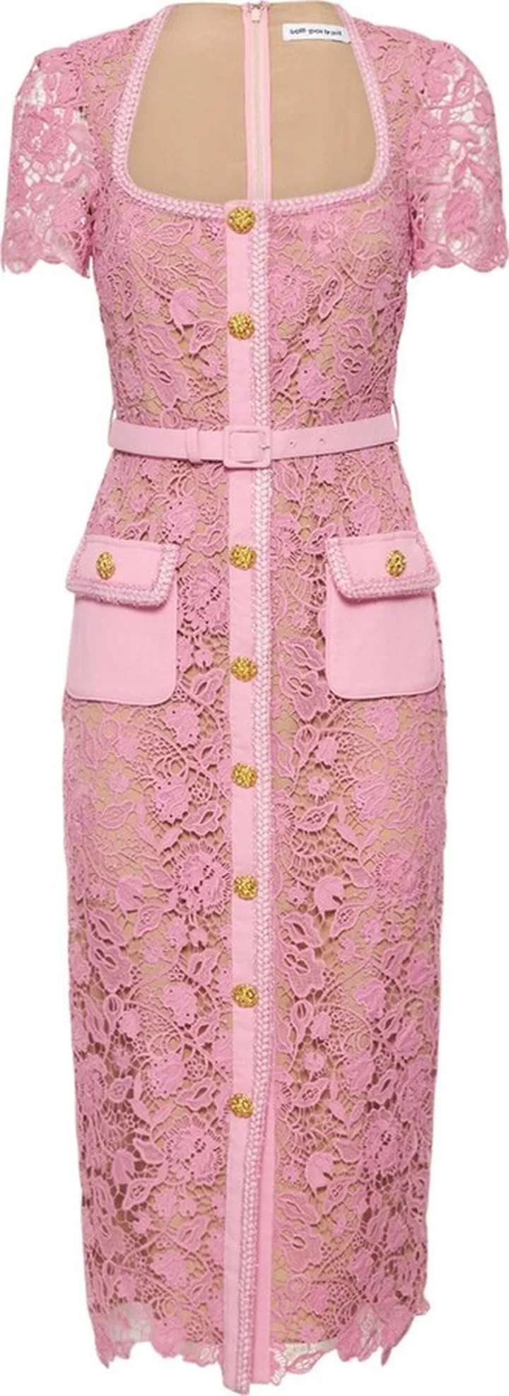 Guipure lace midi dress