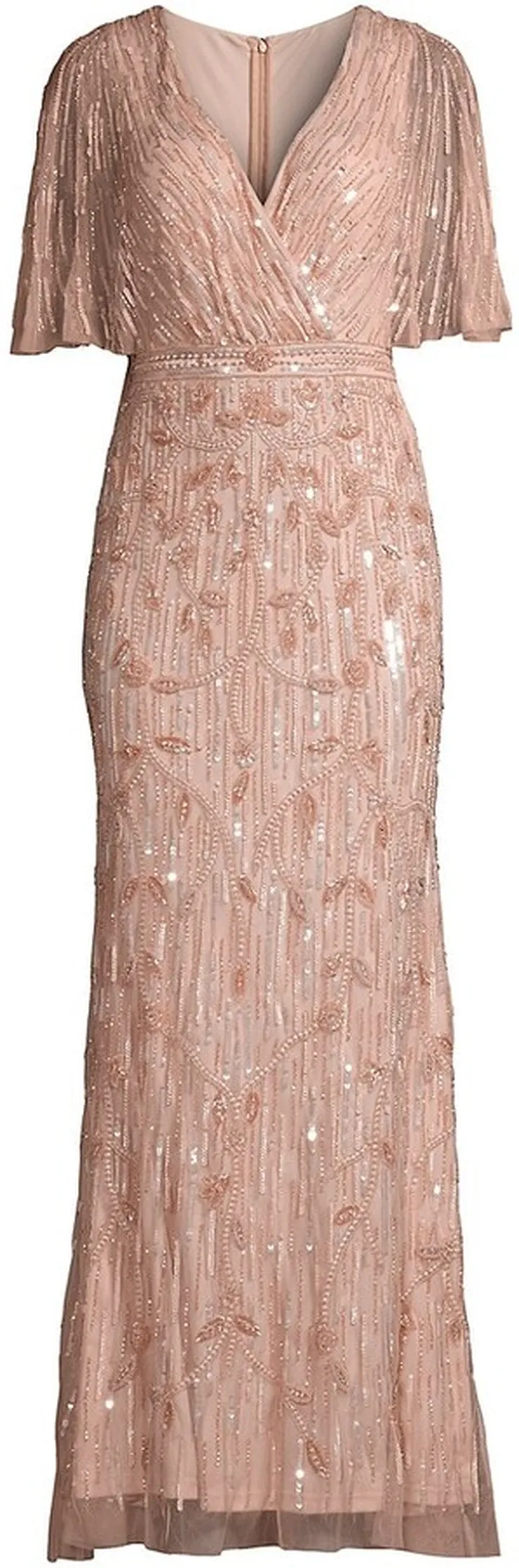 Beaded Cape Gown