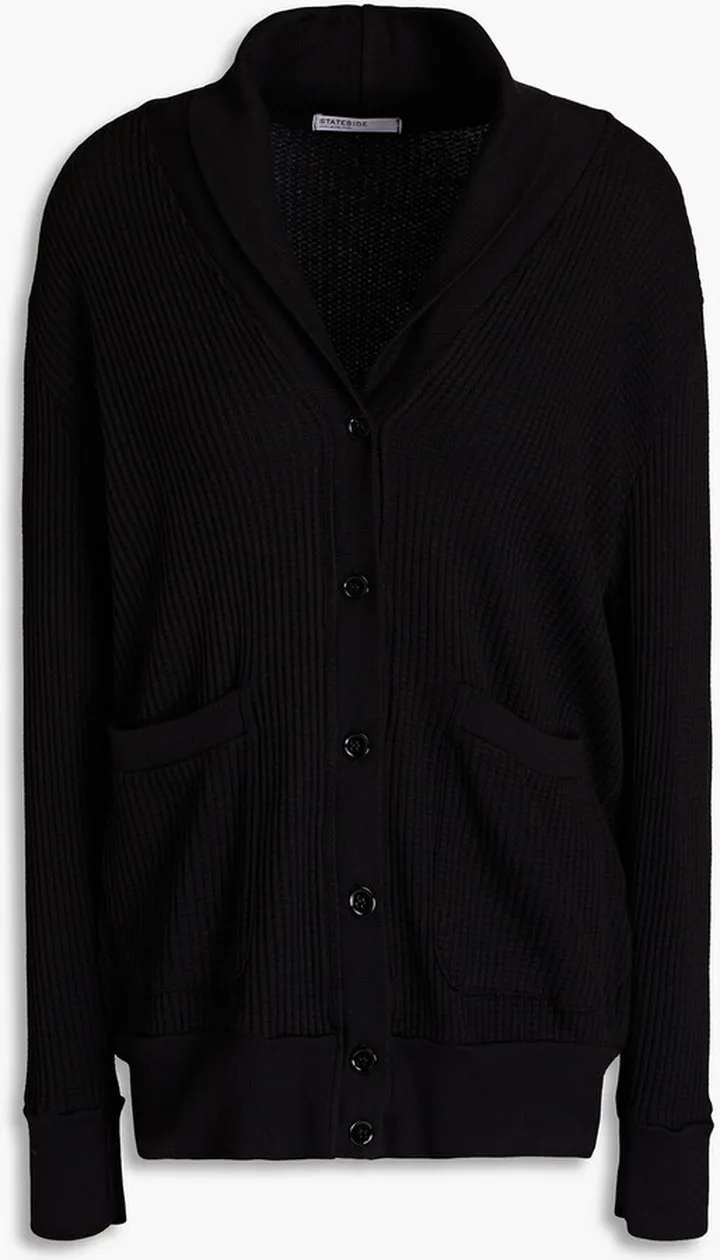 Waffle-knit cardigan