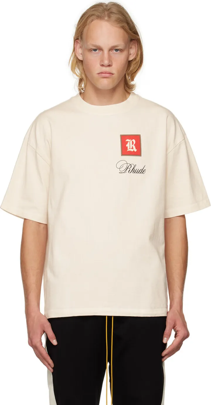 Rhude Off-White Printed T-Shirt