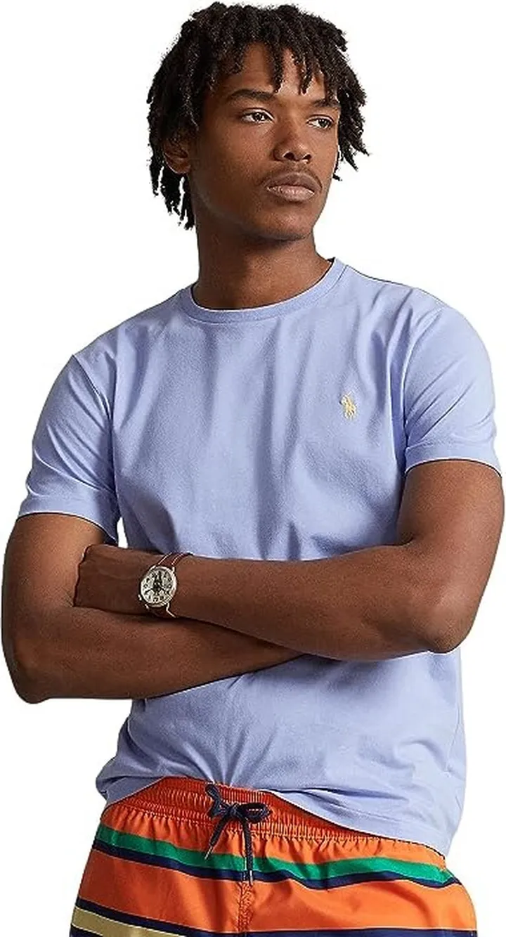 Polo Ralph Lauren Classic Fit Jersey Crew Neck T-Shirt (Blue 5) Men's Clothing