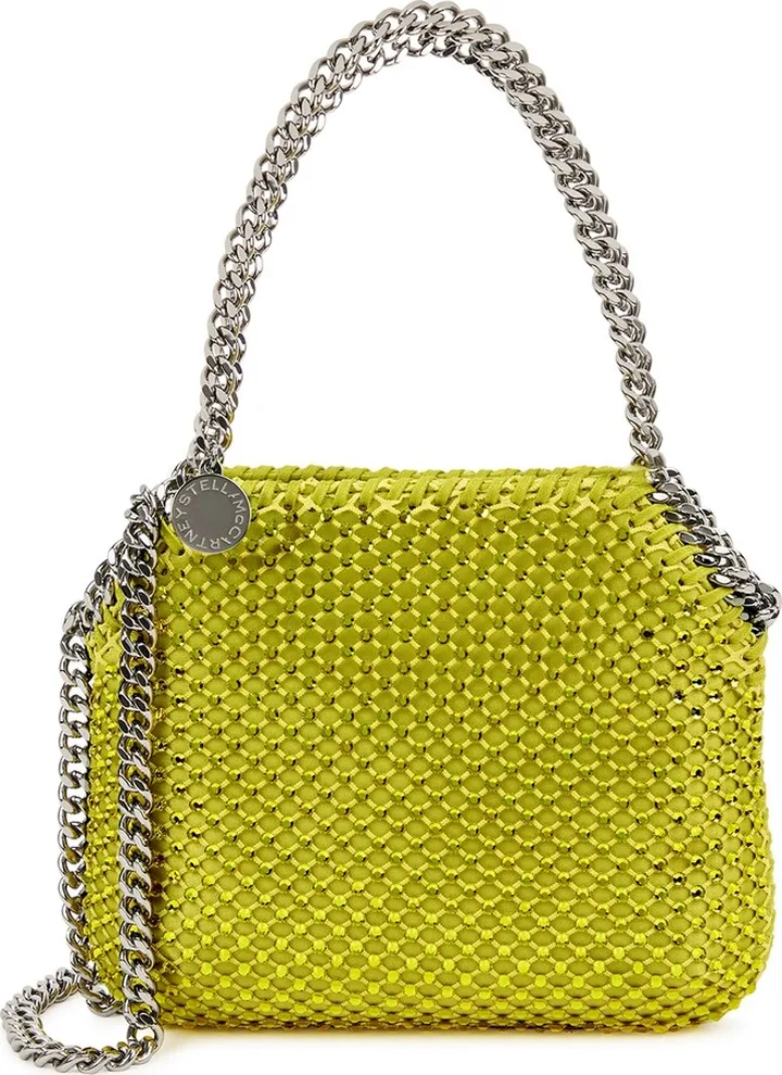 Stella McCartney Falabella Mini Crystal-embellished Satin Tote